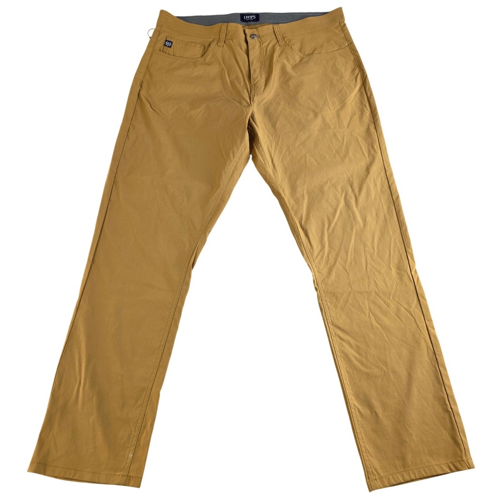 NWT Chaps Slim Straight‎ Pants Mens 36x30 Burlwood Tan Active Stretch Techwear
